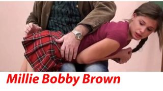 Trimmed Millie Bobby Brown Get Spanked for doing too many deepfakes (not a preview) Cocksuckers