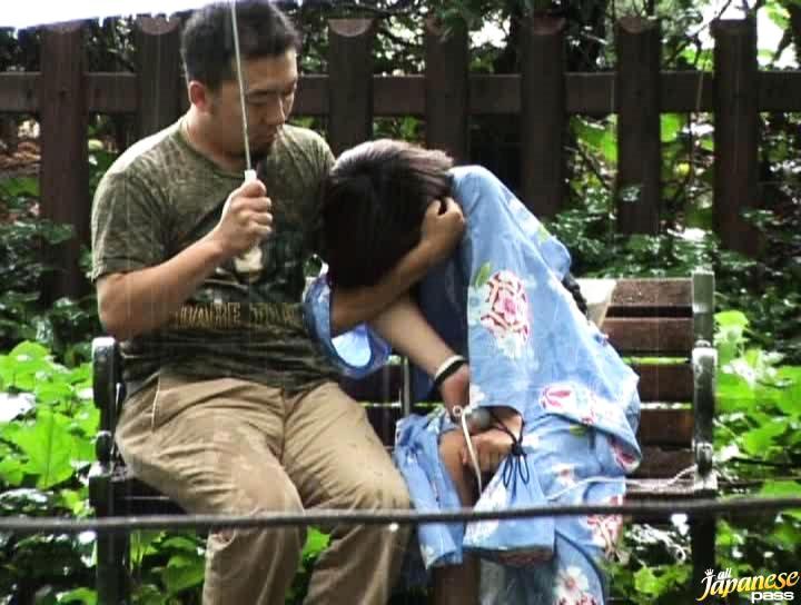 Awesome Japanese babe has outdoor sex - 1
