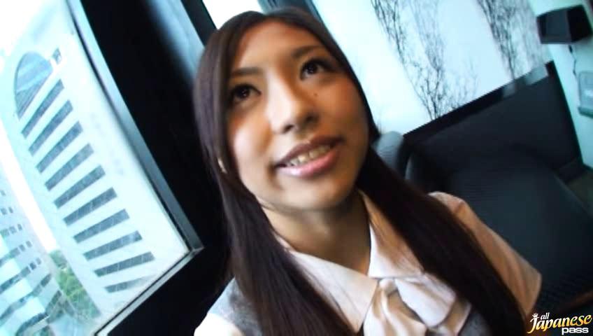 Awesome Nasty Asian office girl Haruka Naga giving blowjob and cum covered - 1
