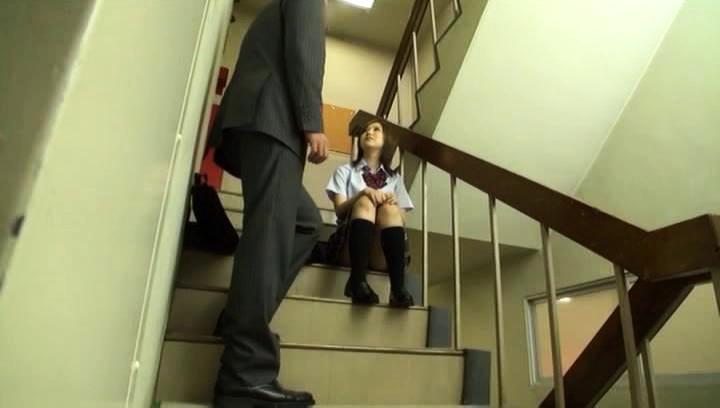 Awesome Naughty Japanese AV Model in school uniform gives hot handjob - 2