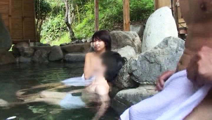 Awesome Japanese AV Model is a naughty teen in the outdoor baths - 1