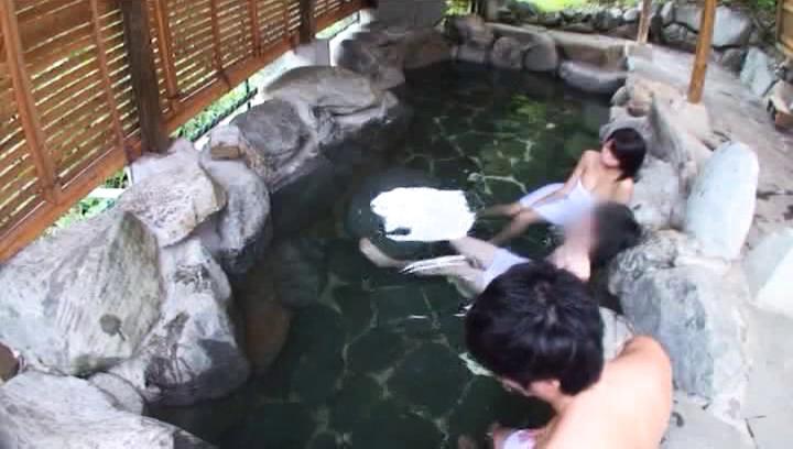 Awesome Japanese AV Model is a naughty teen in the outdoor baths - 1