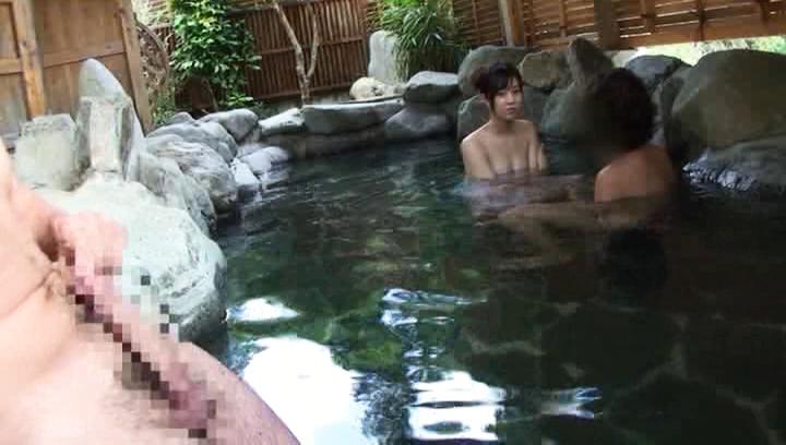 Awesome Japanese AV Model is an arousing milf in the outdoor baths - 1