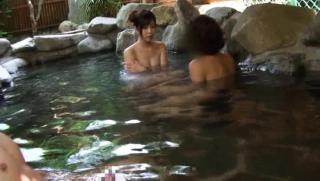 Twerk Awesome Japanese AV Model is an arousing milf in the outdoor baths Party