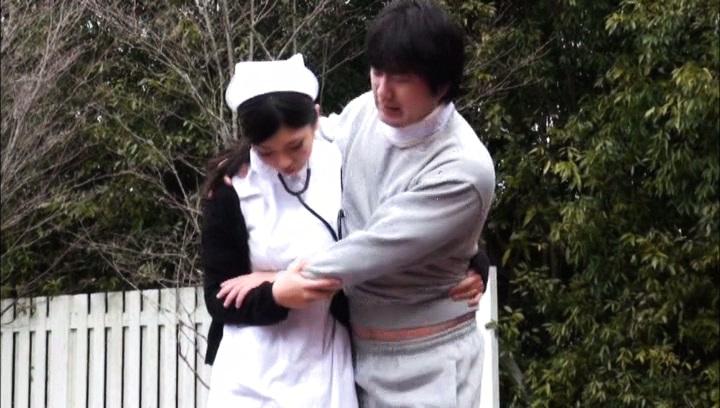 Awesome This wild Japanese nurse enjoys outdoor sex - 1