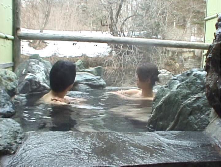 Awesome Mature Asian model, Kayoko Uesugi sucks cock in outdoor bath - 1
