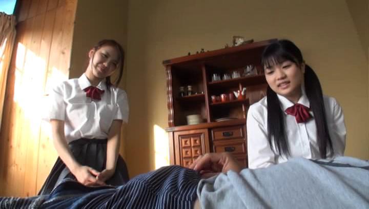 Awesome Hot Asian teens in hardcore threesome with horny guy - 1