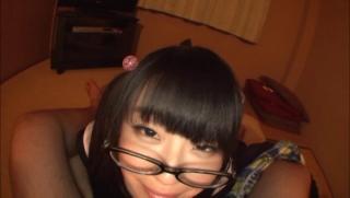 Head Awesome Airi Satou Asian teen in glasses gives pov blowjob Culos