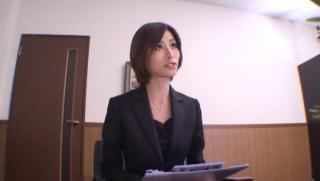 Girl Awesome Asian milf in an office suit, Akari Asahina strokes horny guy's cock Virtual