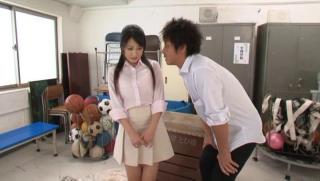 Petite Awesome Arisa Misato bonked hard on a class table...