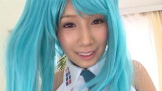 QuebecCoquin Awesome Stunning blue haired Minami Kojima enjoys a hardcore cosplay session LiveX-Cams