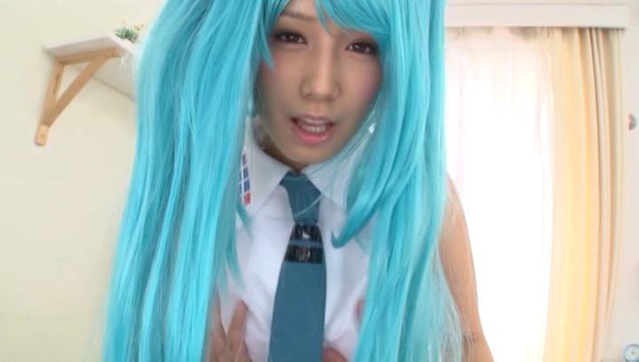 Tgirl Awesome Stunning blue haired Minami Kojima enjoys a hardcore cosplay session Culos