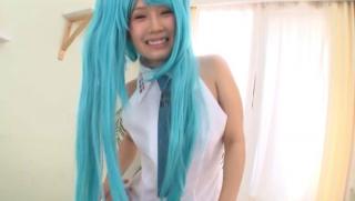 Outdoor Awesome Stunning blue haired Minami Kojima enjoys a hardcore cosplay session Lezdom