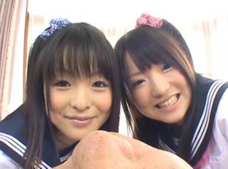Culo Awesome Mischievous Japanese schoolgirls arrange a hot sex action in 3some Spread