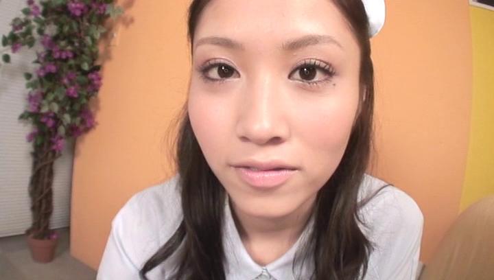 Awesome Japan nurse gets jizz on mouth after POV show - 1