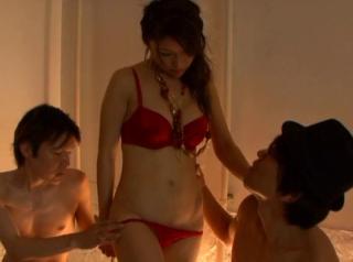 Daring Awesome Akane Nagase satisfies three horny dudes orally 18 Year Old Porn