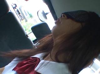 Orgasm Awesome Asian teen, Anna Oguri in her school uniform has car sex Bareback