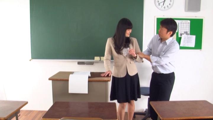 Latex Awesome Sexy teacher Hirose Yoko gets nailed good Big Booty