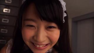 Teenie Awesome Minano Ai dresses up as maid and gives a hot blowjob Amatuer