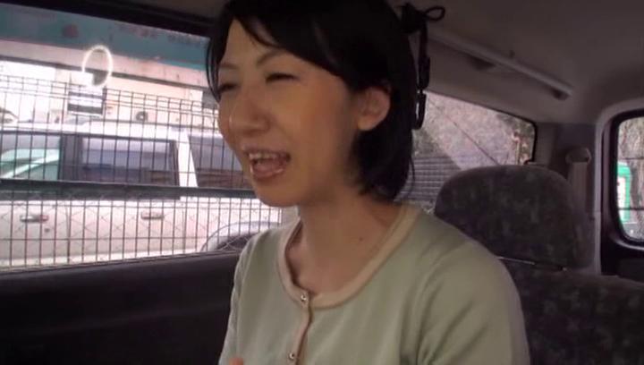 Avy Scott Awesome Fiery JApanese AV model fucked hard with a dildo in the back of a car Bisexual