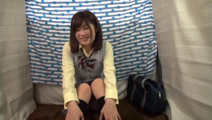 Awesome Young naughty Japanese school girl in steamy handjob - 1