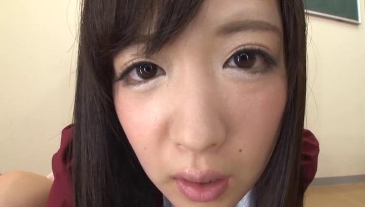 Awesome Kinky schoolgirl Sakura Miyuki enjoys teasing her puffy clit - 2