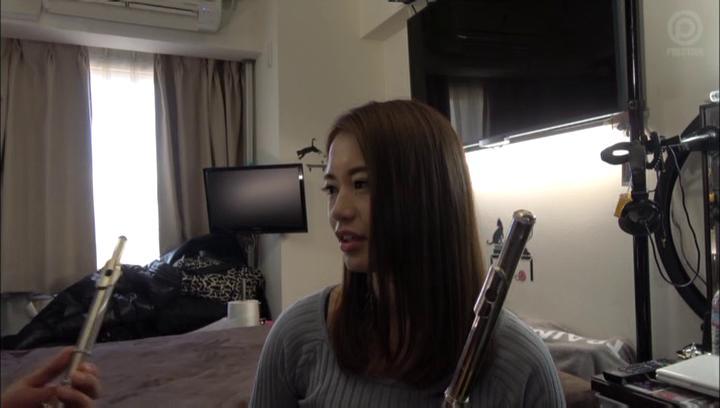 Awesome Sweet Japanese teen sings the flute and the cock - 2