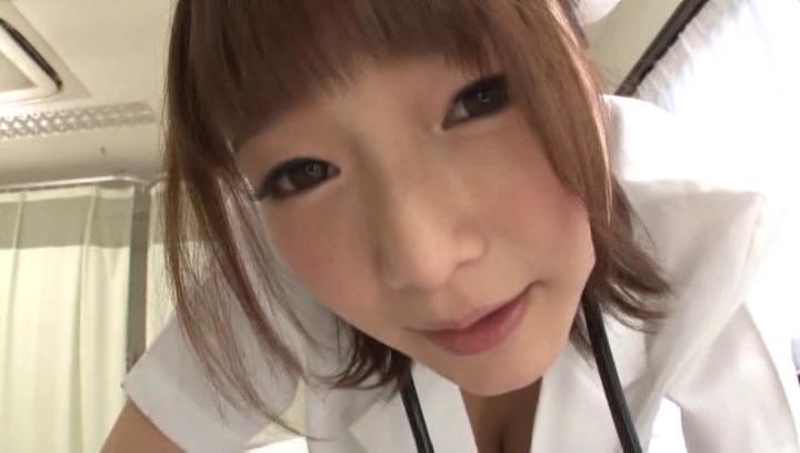 Awesome Alluring Japanese nurse bounces on cock like a crazy cowgirl - 1