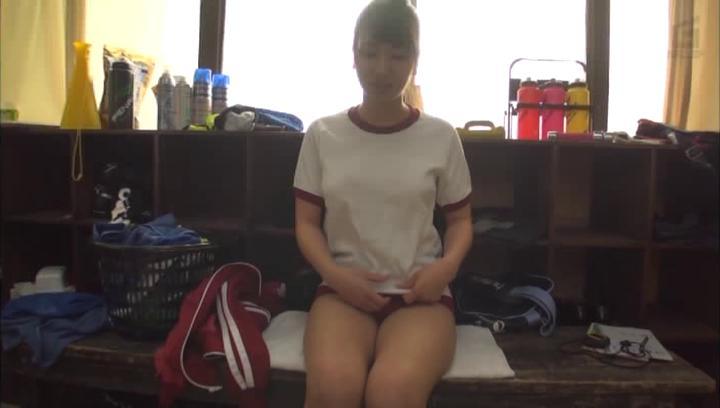 Awesome Sporty Japanese teen with a curvy body gets facialized - 1