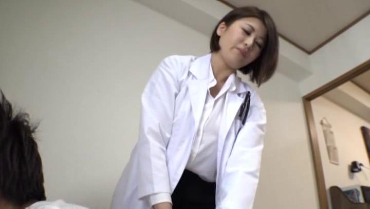 Awesome Japanese doctor sucks and rides her patient's cock to orgasm - 1