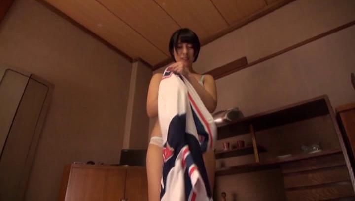 Awesome Short-haired Japanese teen fucks with an experienced guy - 1