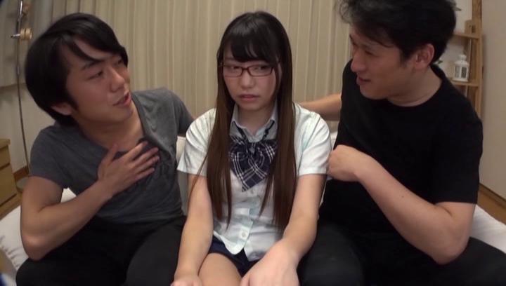 Awesome Inexperienced Japanese teen Amano Miyuu fucked by two fellows - 2