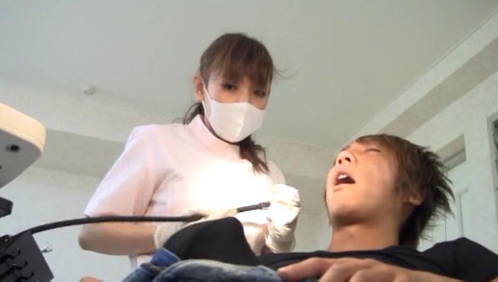Sapphic Erotica Awesome Charming Tokyo dentist bounces on her patient's dong Tits
