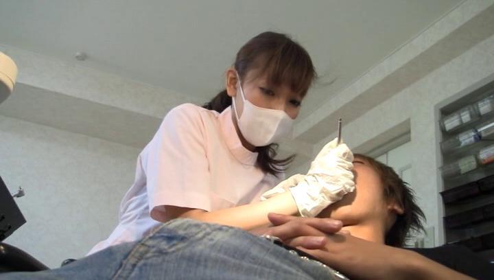 Sexy  Awesome Charming Tokyo dentist bounces on her patient's dong Hot - 2