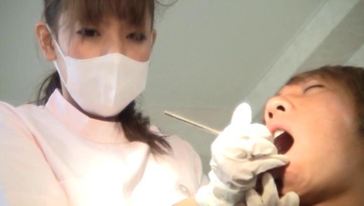 Awesome Charming Tokyo dentist bounces on her patient's dong - 1