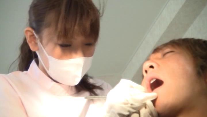 Awesome Charming Tokyo dentist bounces on her patient's dong - 2