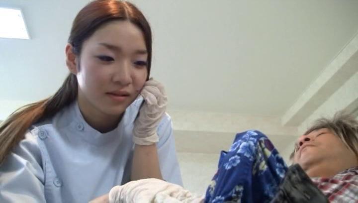 Awesome Shameless Japanese nurse deepthroats and ride her patient's dick - 1