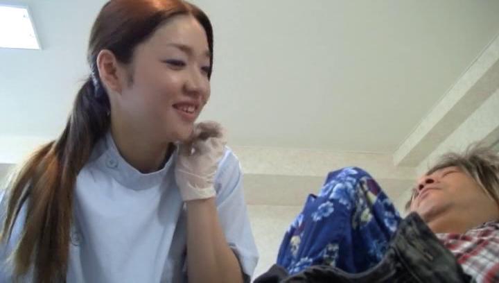 Awesome Shameless Japanese nurse deepthroats and ride her patient's dick - 1