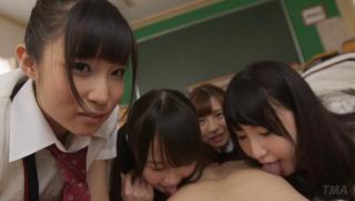 OnOff Awesome Japanese schoolgirl is having group sex...