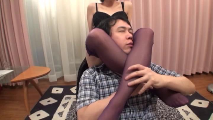 Trannies Awesome Asian chick in stockings gives a foot job and sucks a big dong Coed