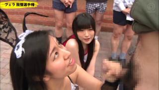 Missionary Awesome Japanese cheerleader likes deep blowjobs...