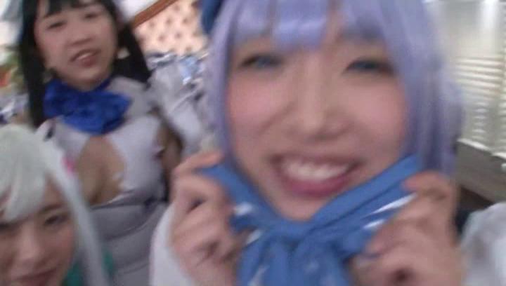 Awesome Shameless Japanese teens go wild in a cosplay group action - 1
