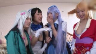 JoYourself Awesome Shameless Japanese teens go wild in a cosplay group action Amature Sex