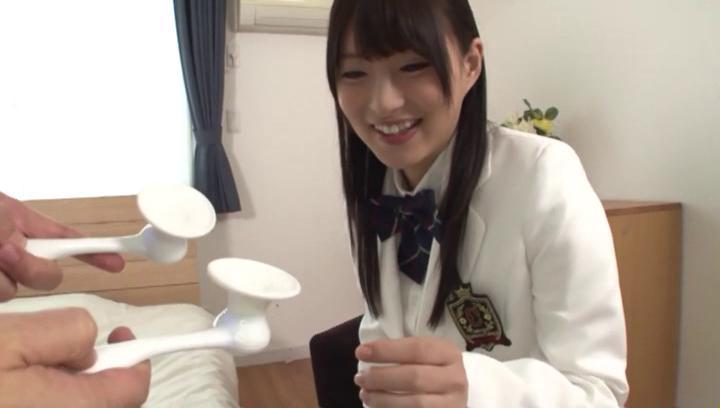 Awesome Teen Japanese girl Hakii Haruka enjoying tits pumping - 2