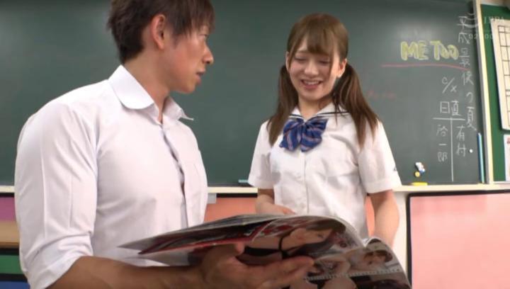 Awesome Japanese schoolgirl Arimura Nozomi fucked severely in the classroom - 1