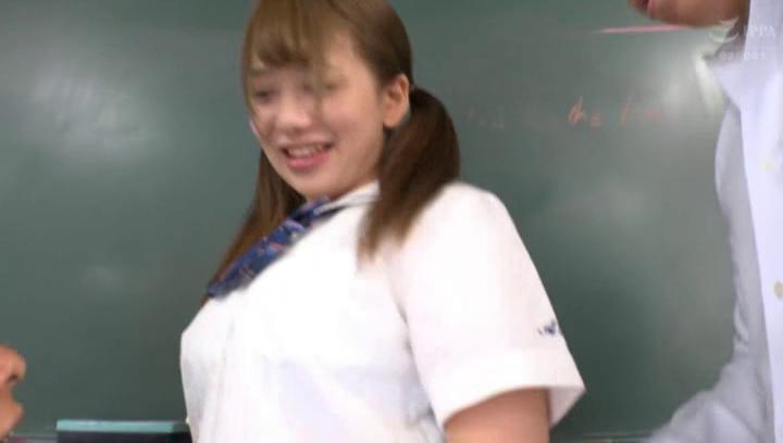 Awesome Japanese schoolgirl Arimura Nozomi fucked severely in the classroom - 1