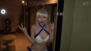 Toying Awesome Cosplay sex lover Mizushima Arisu gets a big cumshot in mouth Dicksucking