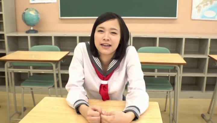 Real Sex Awesome Japanese AV Model in a school uniform banged in the classroom Bare