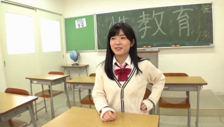 Awesome Japanese schoolgirl turns wild once feeling the cock - 1