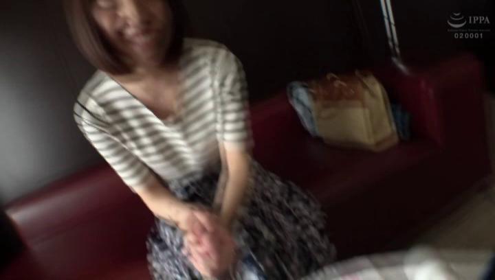 Awesome Frisky Japanese MILF strips to masturbate her wet pussy - 1